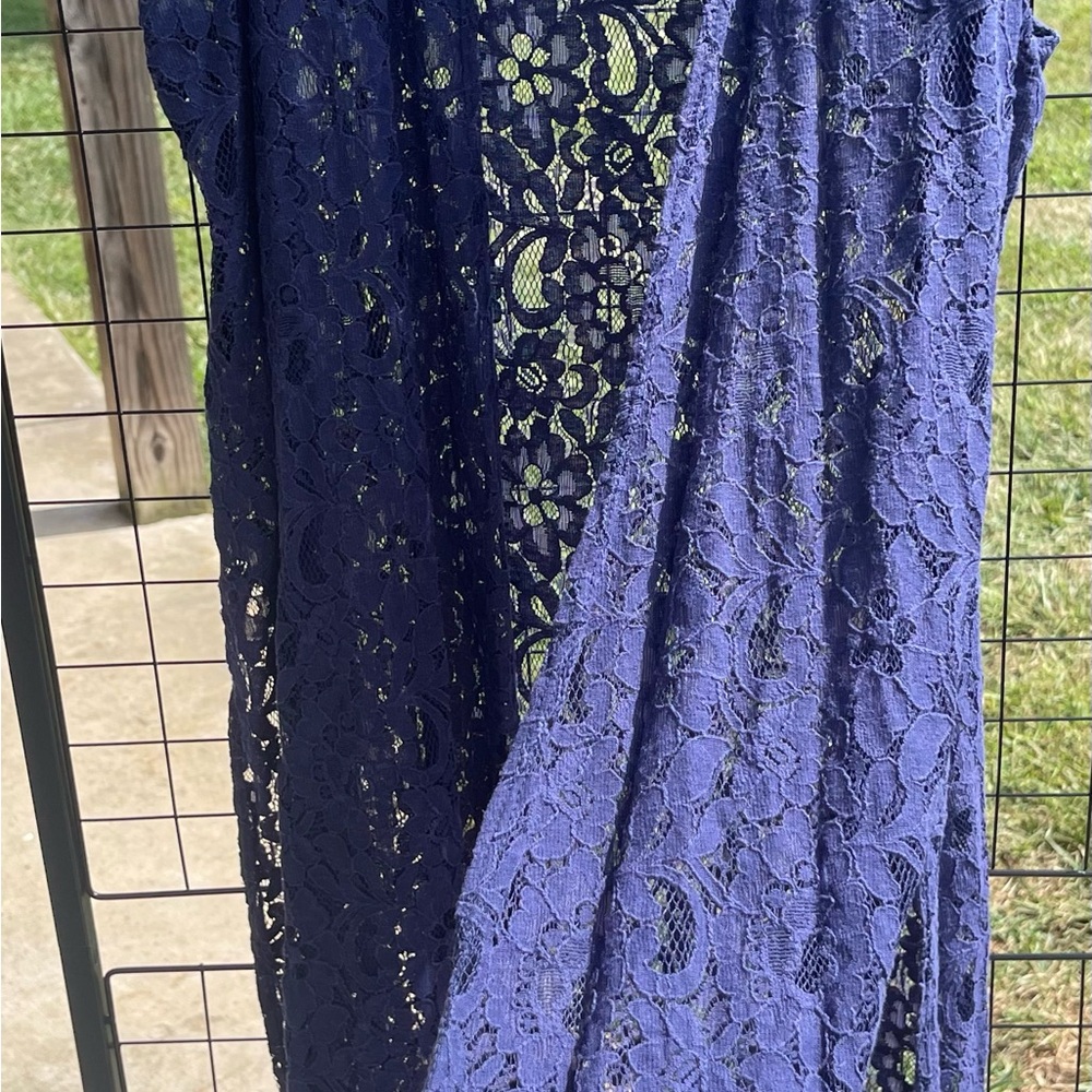Elegant Navy Lace Kimono